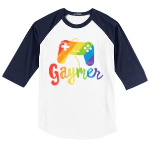 Gaymer Gift Lgbt Pride Gay Gamer Rainbow Flag Gift Baseball Sleeve Shirt