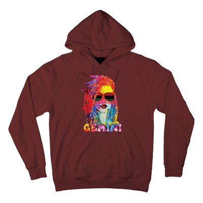 Gemini Girl Locd Hair Art Zodiac Birthday Black Woman Hoodie