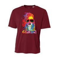 Gemini Girl Locd Hair Art Zodiac Birthday Black Woman Youth Performance Sprint T-Shirt