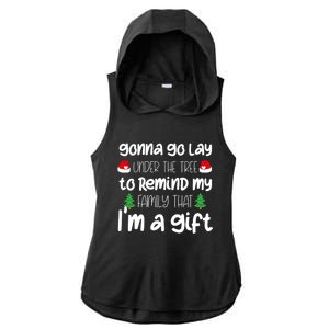 Gonna Go Lay Under The Tree Christmas Funny Xmas Pajama Gift Ladies PosiCharge Tri-Blend Wicking Draft Hoodie Tank