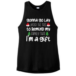 Gonna Go Lay Under The Tree Christmas Funny Xmas Pajama Gift Ladies PosiCharge Tri-Blend Wicking Tank