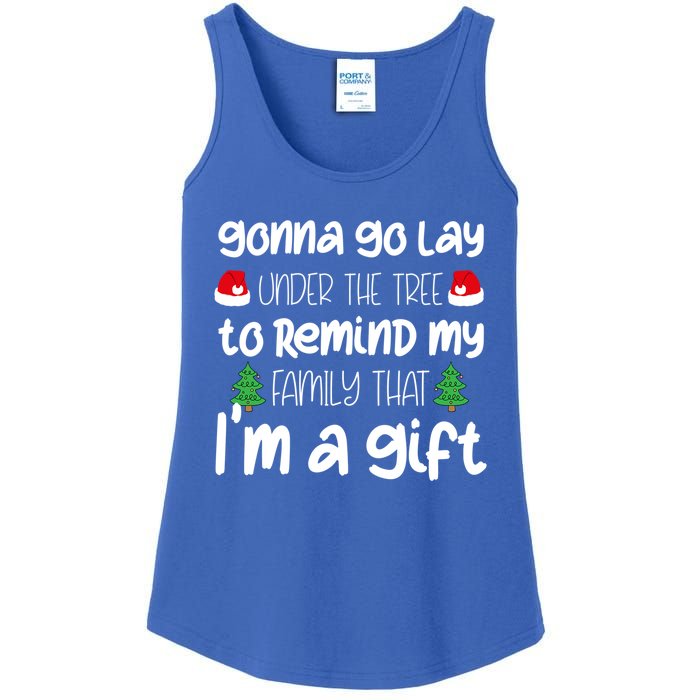 Gonna Go Lay Under The Tree Christmas Funny Xmas Pajama Gift Ladies Essential Tank