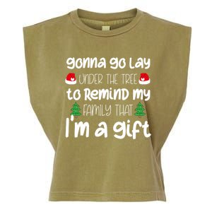 Gonna Go Lay Under The Tree Christmas Funny Xmas Pajama Gift Garment-Dyed Women's Muscle Tee