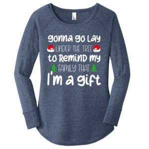 Gonna Go Lay Under The Tree Christmas Funny Xmas Pajama Gift Women's Perfect Tri Tunic Long Sleeve Shirt