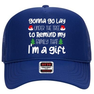 Gonna Go Lay Under The Tree Christmas Funny Xmas Pajama Gift High Crown Mesh Back Trucker Hat