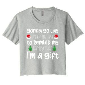 Gonna Go Lay Under The Tree Christmas Funny Xmas Pajama Gift Women's Crop Top Tee