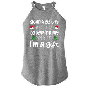 Gonna Go Lay Under The Tree Christmas Funny Xmas Pajama Gift Women's Perfect Tri Rocker Tank