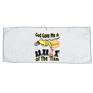 God Gave Me A Touch Of The Tism Large Microfiber Waffle Golf Towel