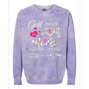 God Gifted Me Two Titles Mom And Mimi Flower MotherS Day Colorblast Crewneck Sweatshirt