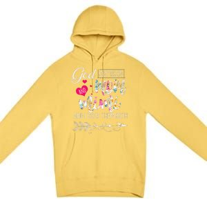 God Gifted Me Two Titles Mom And Mimi Flower MotherS Day Premium Pullover Hoodie