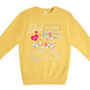 God Gifted Me Two Titles Mom And Mimi Flower MotherS Day Premium Crewneck Sweatshirt