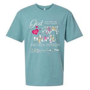 God Gifted Me Two Titles Mom And Mimi Flower MotherS Day Sueded Cloud Jersey T-Shirt