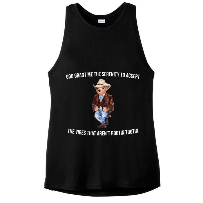 God Grant Me The Serenity To Accept The Vibes That Aren’t Rootin Tootin Ladies PosiCharge Tri-Blend Wicking Tank