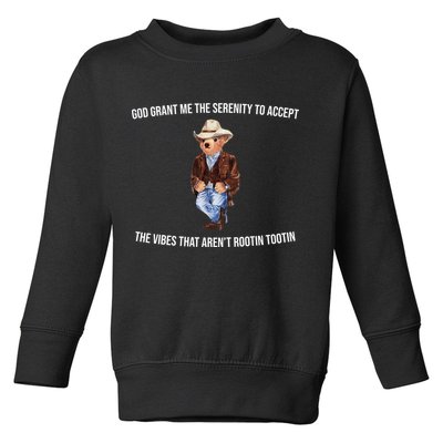 God Grant Me The Serenity To Accept The Vibes That Aren’t Rootin Tootin Toddler Sweatshirt
