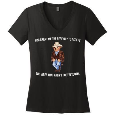 God Grant Me The Serenity To Accept The Vibes That Aren’t Rootin Tootin Women's V-Neck T-Shirt