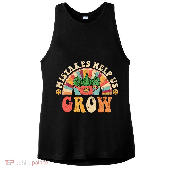 Groovy Growth Mindset Positive Retro Teachers Ladies PosiCharge Tri-Blend Wicking Tank