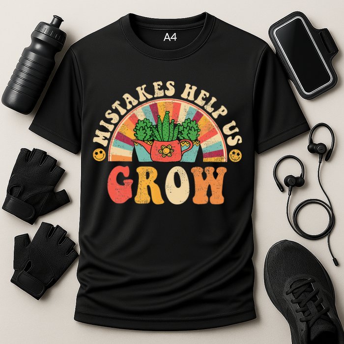 Groovy Growth Mindset Positive Retro Teachers Cooling Performance Crew T-Shirt