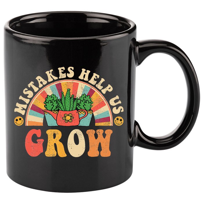 Groovy Growth Mindset Positive Retro Teachers 11oz C Handle Ceramic Mug