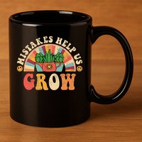 Groovy Growth Mindset Positive Retro Teachers 11oz C Handle Ceramic Mug