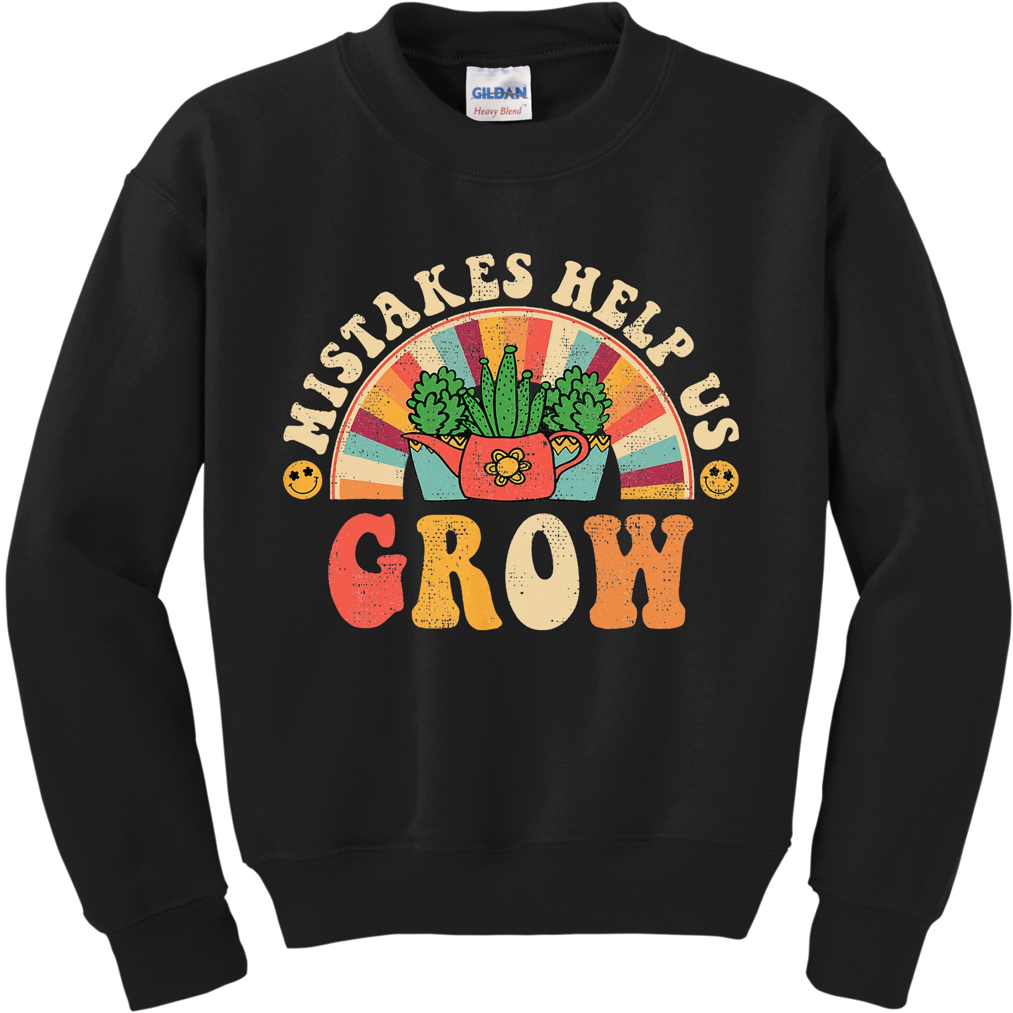 Groovy Growth Mindset Positive Retro Teachers Kids Sweatshirt