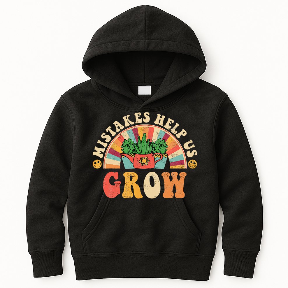 Groovy Growth Mindset Positive Retro Teachers Kids Hoodie