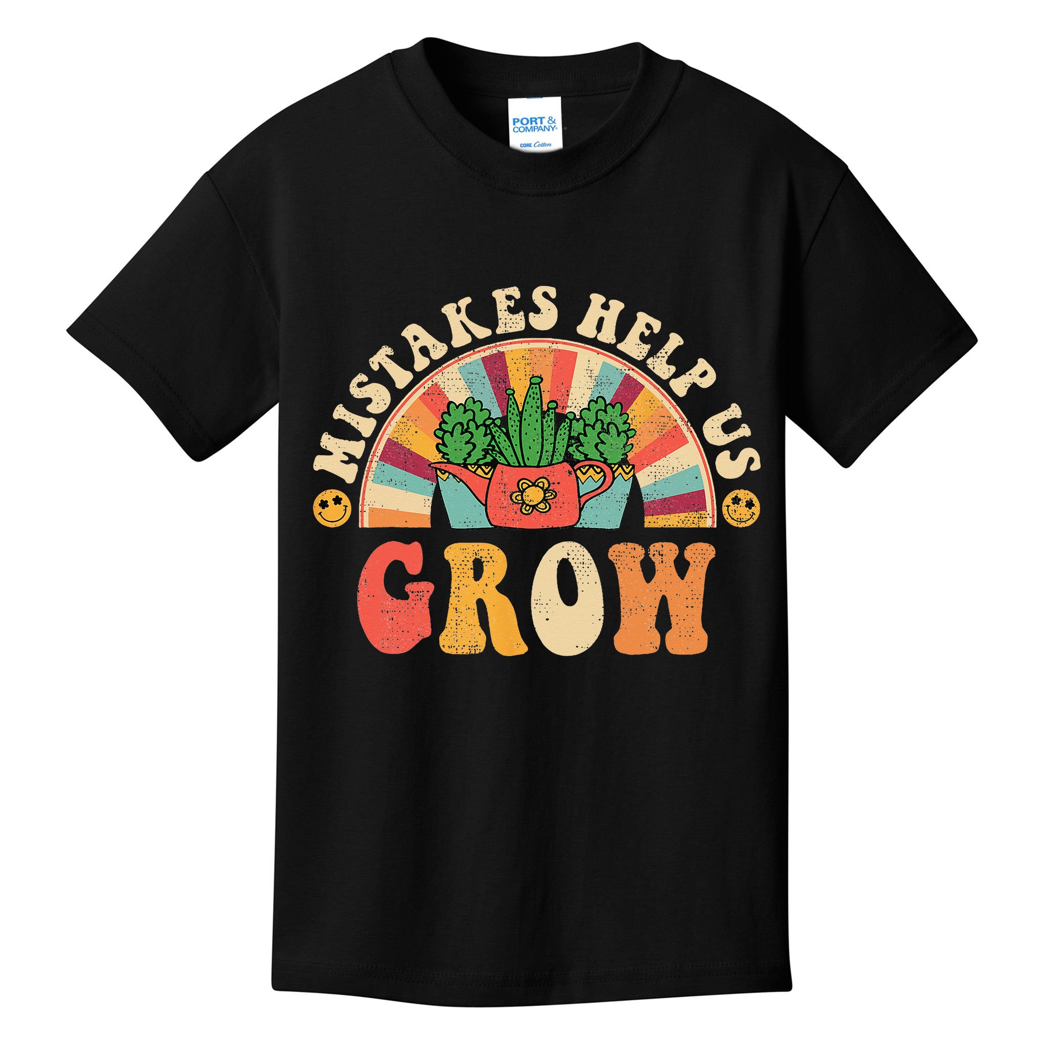 Groovy Growth Mindset Positive Retro Teachers Kids T-Shirt