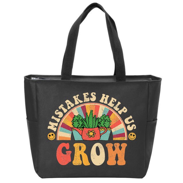 Groovy Growth Mindset Positive Retro Teachers Zip Tote Bag