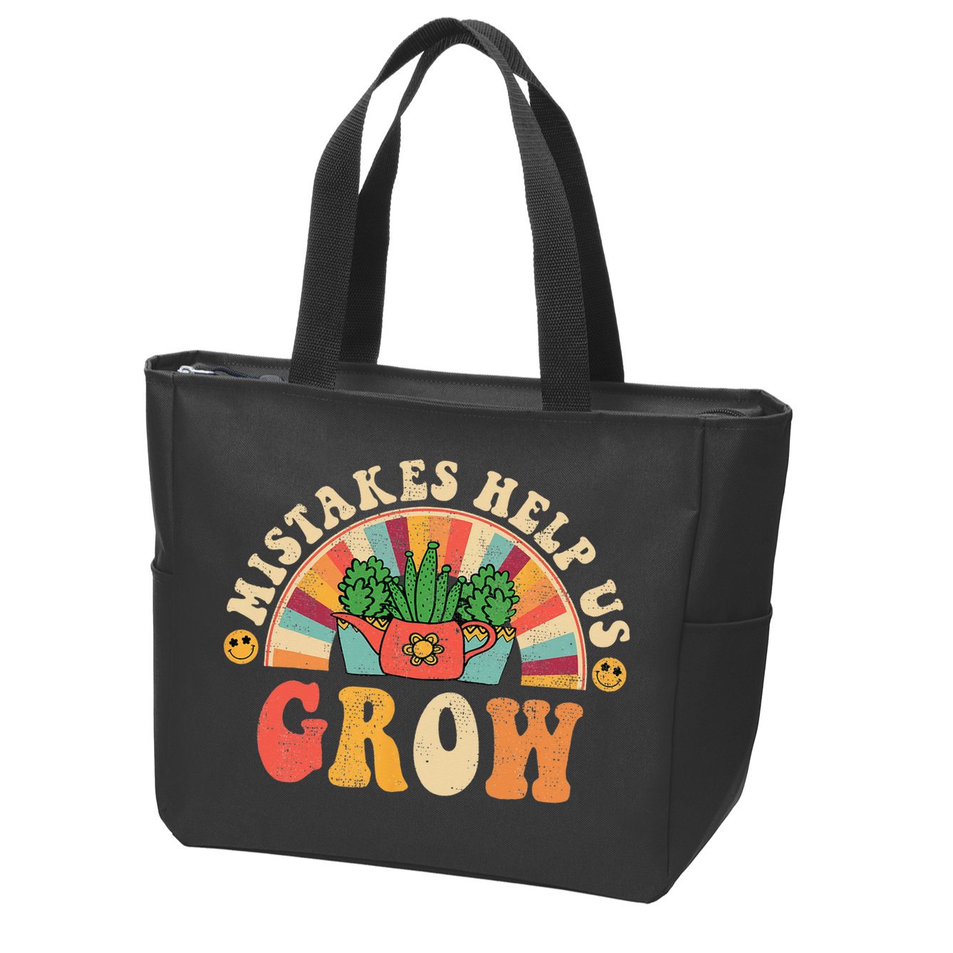 Groovy Growth Mindset Positive Retro Teachers Zip Tote Bag