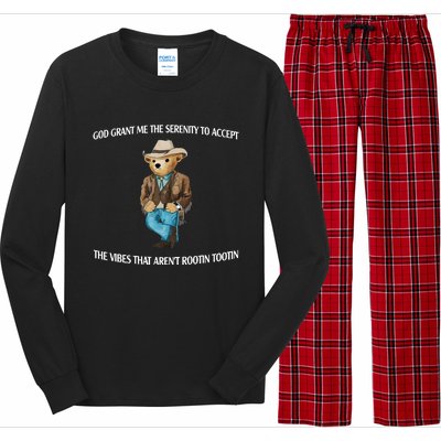 God Grant Me The Serenity To Accept The Vibes That Arent Rootin Tootin Long Sleeve Pajama Set