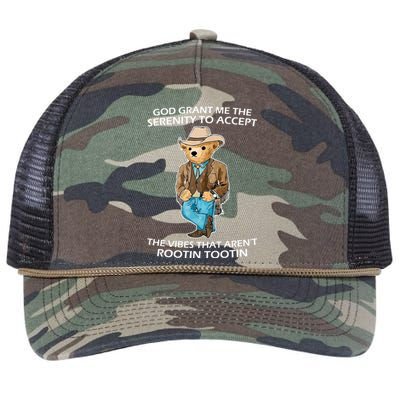 God Grant Me The Serenity To Accept The Vibes That Aren’t Rootin Tootin Retro Rope Trucker Hat Cap