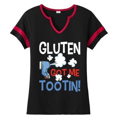 Gluten Got Me Tootin Gluten Allergy Celiac Disease Ladies Halftime Notch Neck Tee