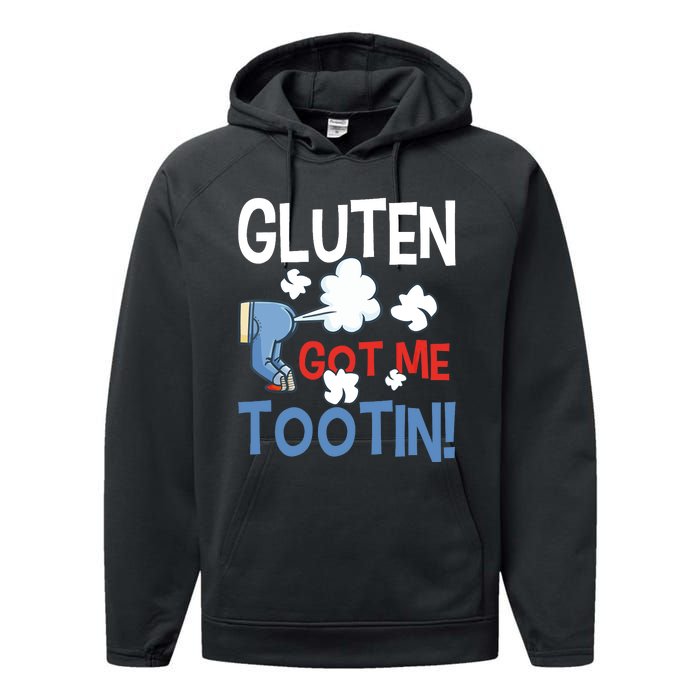 Gluten Got Me Tootin Gluten Allergy Celiac Disease Performance Fleece Hoodie