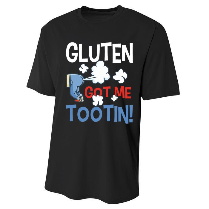 Gluten Got Me Tootin Gluten Allergy Celiac Disease Performance Sprint T-Shirt