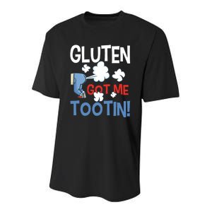 Gluten Got Me Tootin Gluten Allergy Celiac Disease Youth Performance Sprint T-Shirt