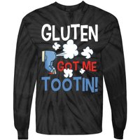 Gluten Got Me Tootin Gluten Allergy Celiac Disease Tie-Dye Long Sleeve Shirt