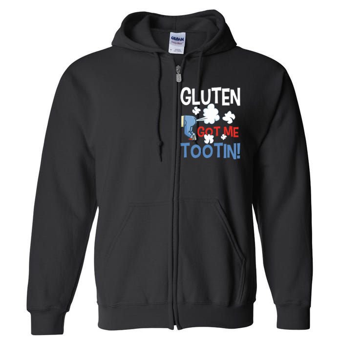 Gluten Got Me Tootin Gluten Allergy Celiac Disease Full Zip Hoodie