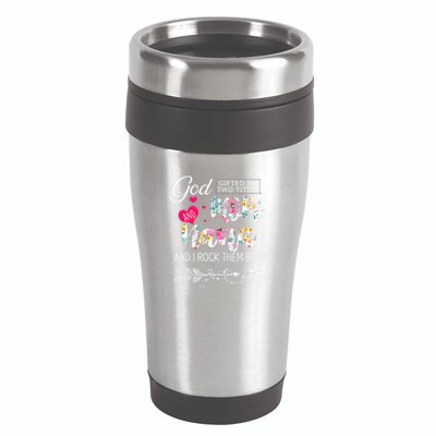 God Gifted Me Two Titles Mom And Nana Flower Mother's Day 16oz Travel Tumbler