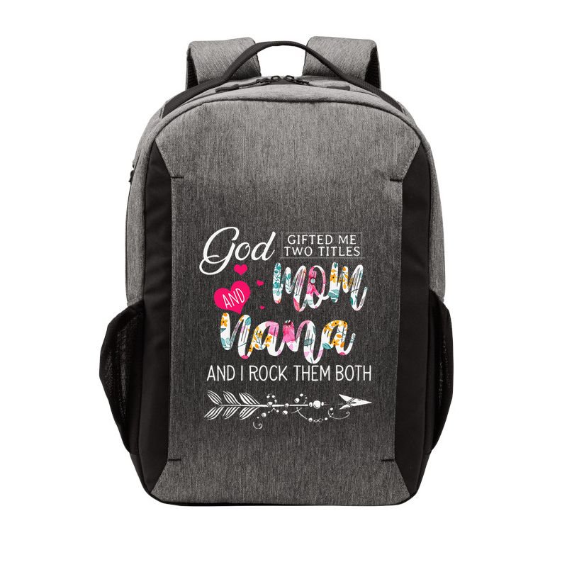 God Gifted Me Two Titles Mom And Nana Flower Mother's Day Vector Backpack