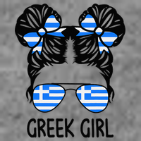 Greek Girl Messy Hair Greece Pride Patriotic Toddler Sweatshirt