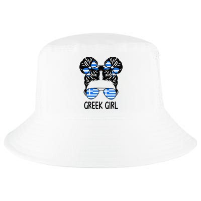 Greek Girl Messy Hair Greece Pride Patriotic Cool Comfort Performance Bucket Hat