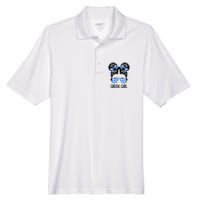 Greek Girl Messy Hair Greece Pride Patriotic Men's Origin Performance Pique Polo