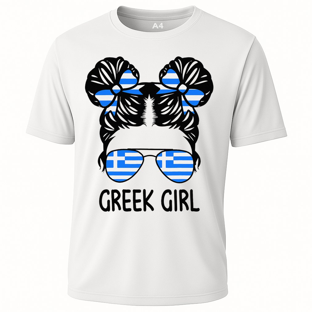 Greek Girl Messy Hair Greece Pride Patriotic Performance Shirt