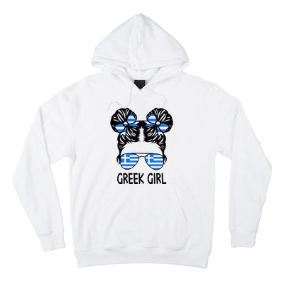 Greek Girl Messy Hair Greece Pride Patriotic Hoodie