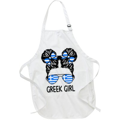 Greek Girl Messy Hair Greece Pride Patriotic Apron