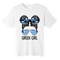 Greek Girl Messy Hair Greece Pride Patriotic Tall Fusion ChromaSoft Performance T-Shirt