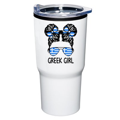 Greek Girl Messy Hair Greece Pride Patriotic Tumbler