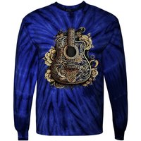 Guitar Graphic Music Lover Acoustic Guitar Musician Floral Tie-Dye Long Sleeve Shirt