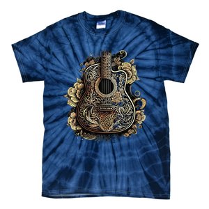 Guitar Graphic Music Lover Acoustic Guitar Musician Floral Tie-Dye T-Shirt