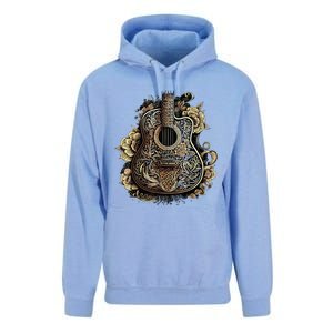 Guitar Graphic Music Lover Acoustic Guitar Musician Floral Unisex Surf Hoodie