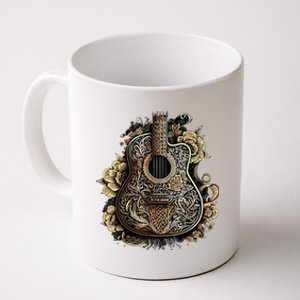 Guitar Graphic Music Lover Acoustic Guitar Musician Floral Coffee Mug